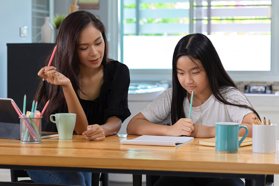 student and tutor together at a desk in Clear Water